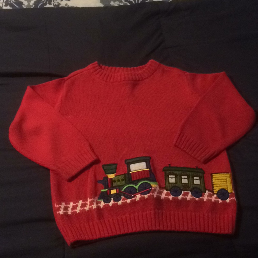 J. Khaki embroidered train sweater